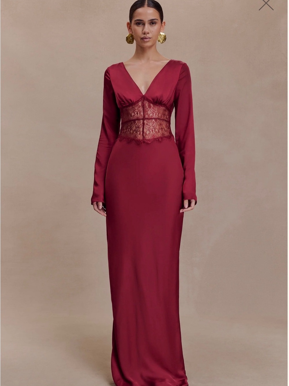 Meshki Burgundy Satin Dress
